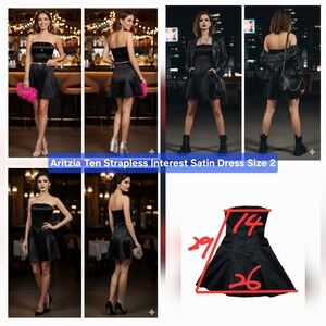 Aritzia Ten Strapless Satin Dress Size 2